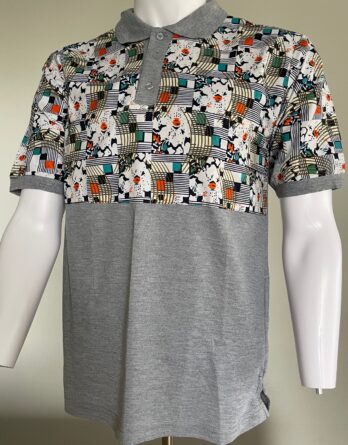 Polo personnalisé Gris pagne motifs light