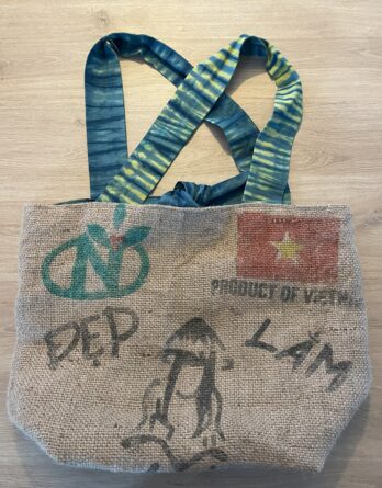 Sac en jute et tissu Calicot reversible