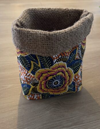 Vide poche, cache pot, toile de Jute et Wax