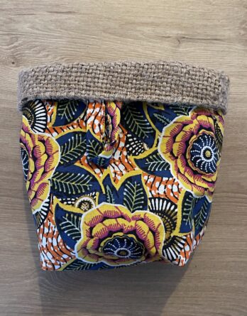 Vide poche, cache pot, toile de Jute et Wax