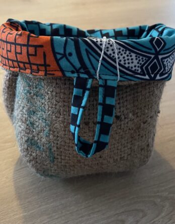 Vide poche, cache pot, toile de Jute et Wax