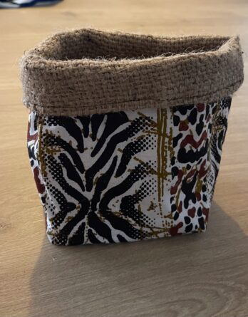 Vide poche, cache pot, toile de Jute et Wax